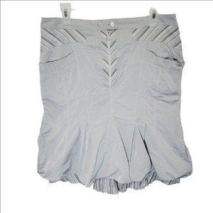 Steilmann Satin Frilled A Line Silver Skirt
